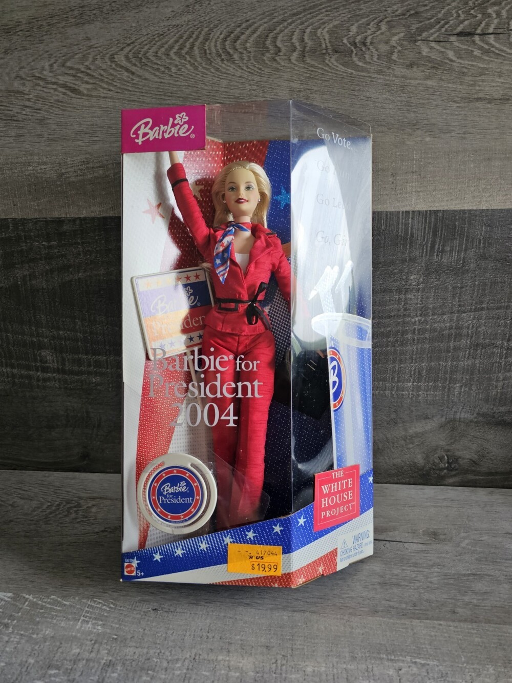 Mattel Barbie White House Project Barbie for President 2004 Red Pant Suit